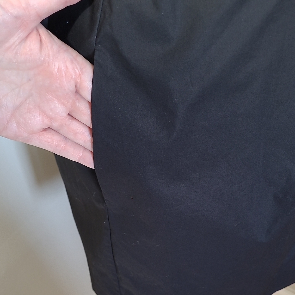 SZ6 Theory Cotton Dress Black Long Sleeve Notched Collar Shirt - Picture 6 of 12